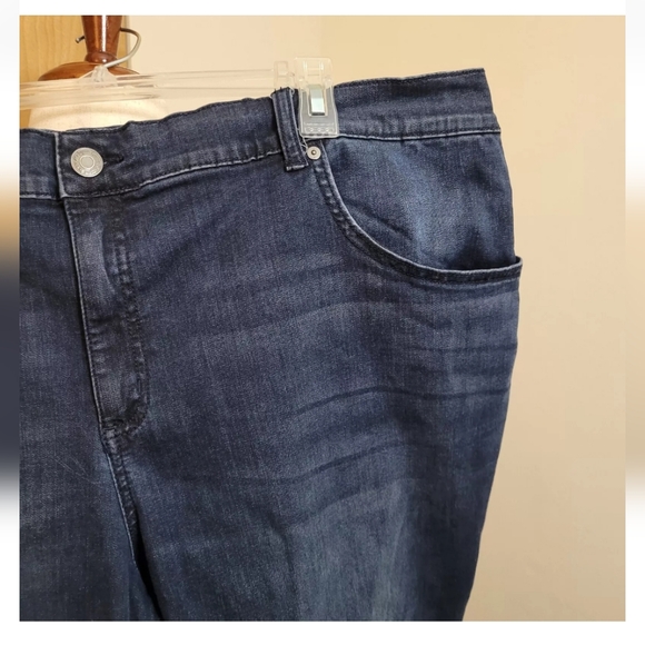 Terra & Sky Jeans, Women's 26 W PETITE Blue stretch Denim Straight leg High Rise - Picture 5 of 12